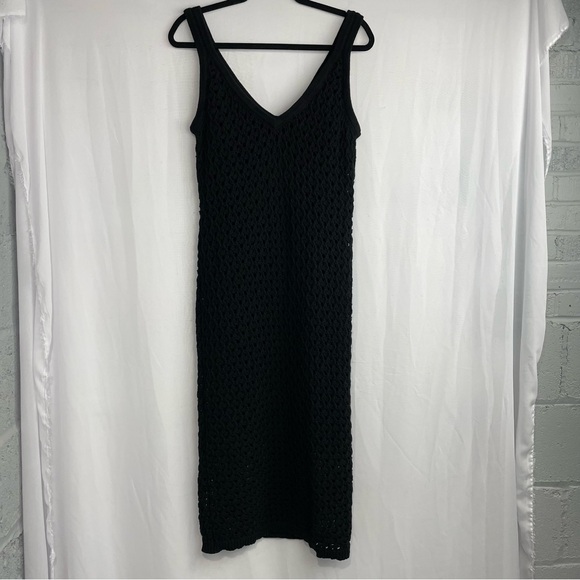 Toccin Kayla Crochet Midi Dress Black Knitted 100% Cotton Lining: Cotton/Spandex - Picture 17 of 17